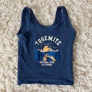 Super cute crop top xs not to cropped blue California crop top